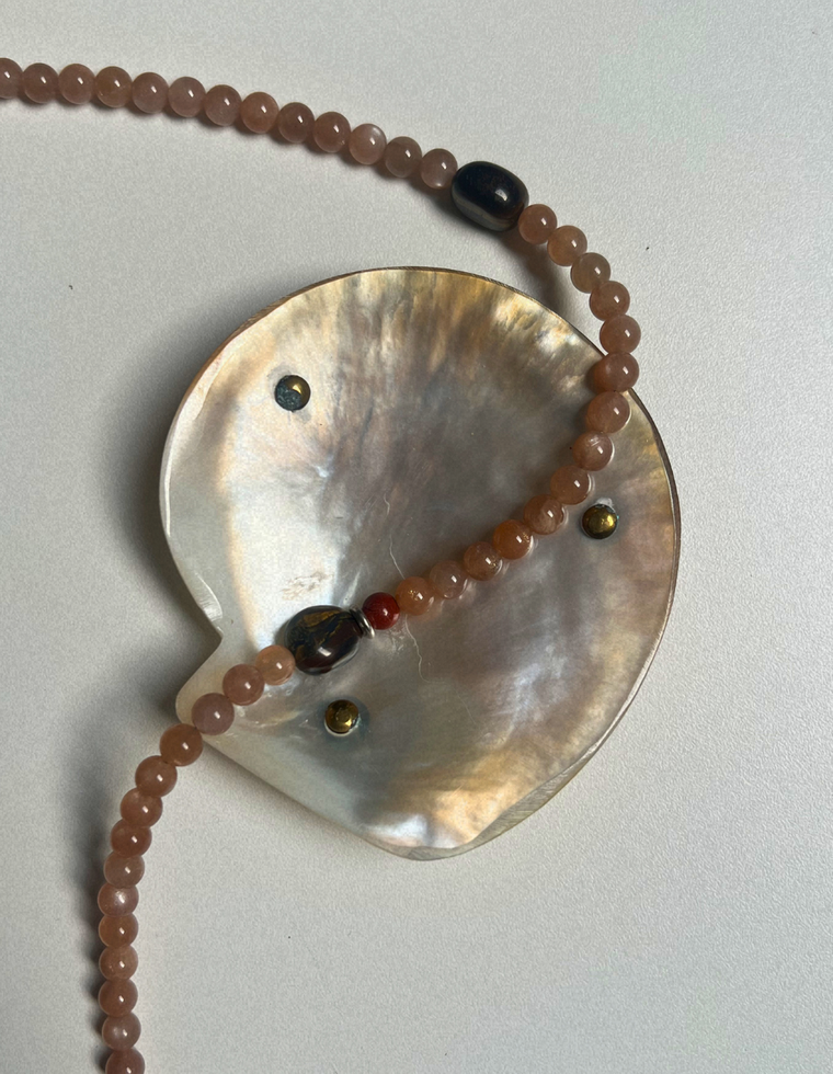 Saffron 11 - Sunstone & Tiger Eye Necklace