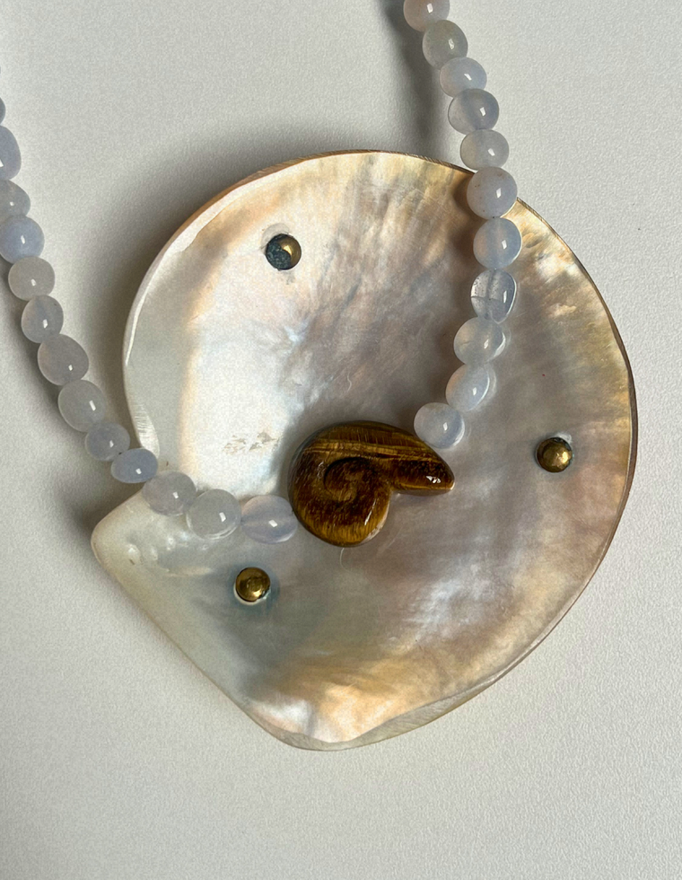 Fleur 19 - Chalcedony Whorl Necklace
