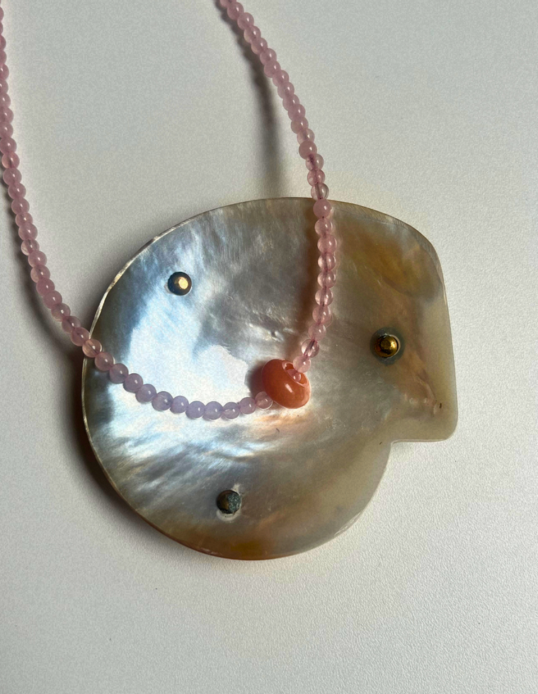 Idle Hands 24 - Rose Quartz Movement Necklace