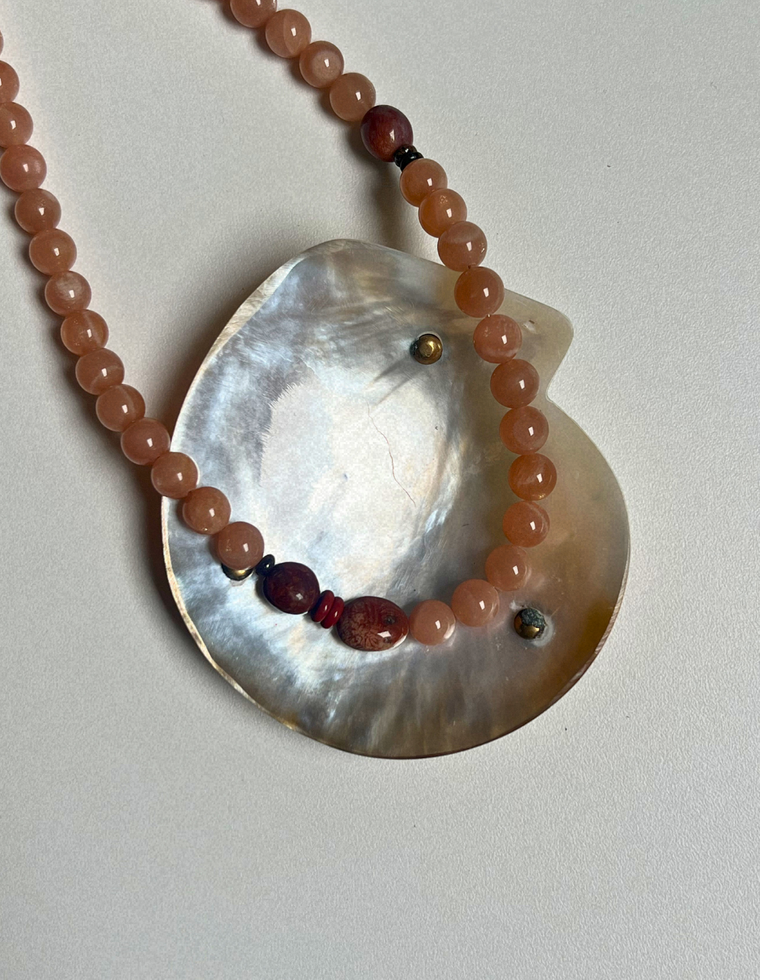 Relic 3 - Sunstone & Fossilised Coral Necklace