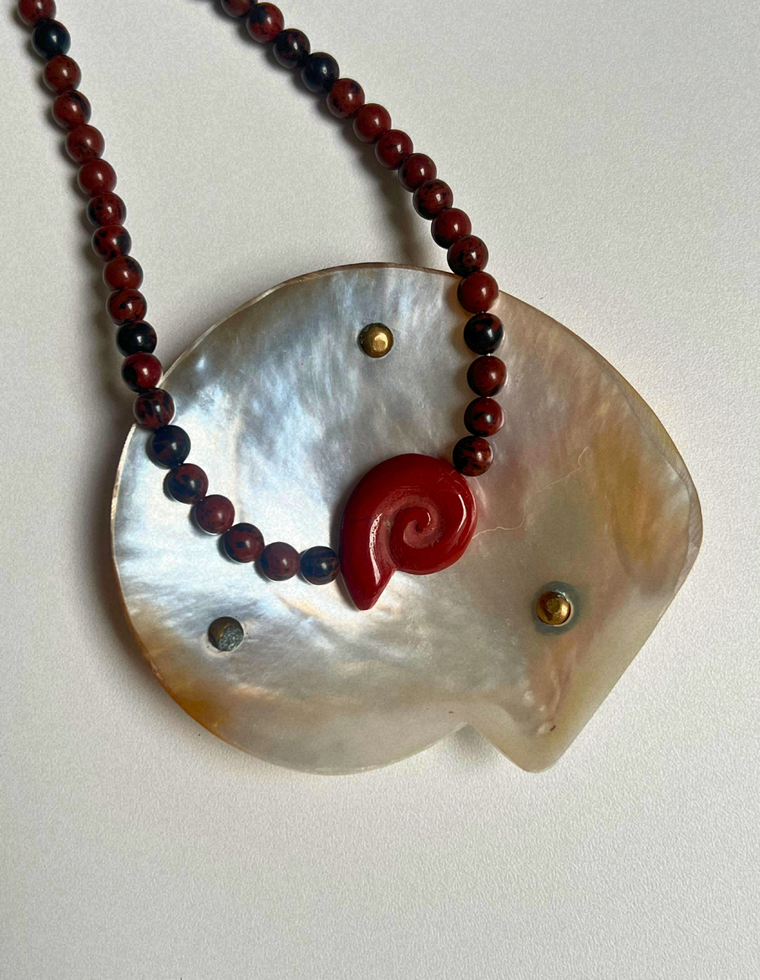 Counterpoint 10 – Mahogany Obsidian Whorl Necklace