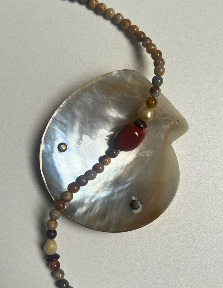 Fragment 6 - Fossil Coral & Red Jasper Necklace