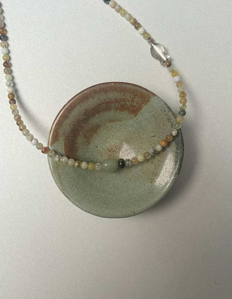 Kept 7 - Yellow Opal & Bowenite Necklace