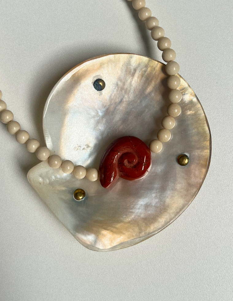 Fleur 21 - Fossilised Coral Whorl Necklace