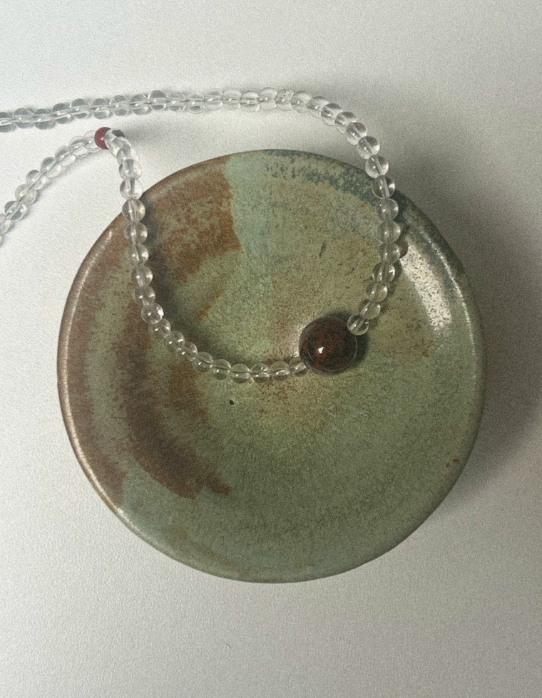 Deymara - Clear Quartz & Mahogany Obsidian Necklace