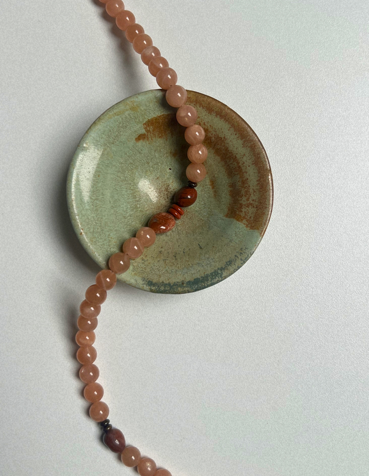 Relic 3 - Sunstone & Fossilised Coral Necklace