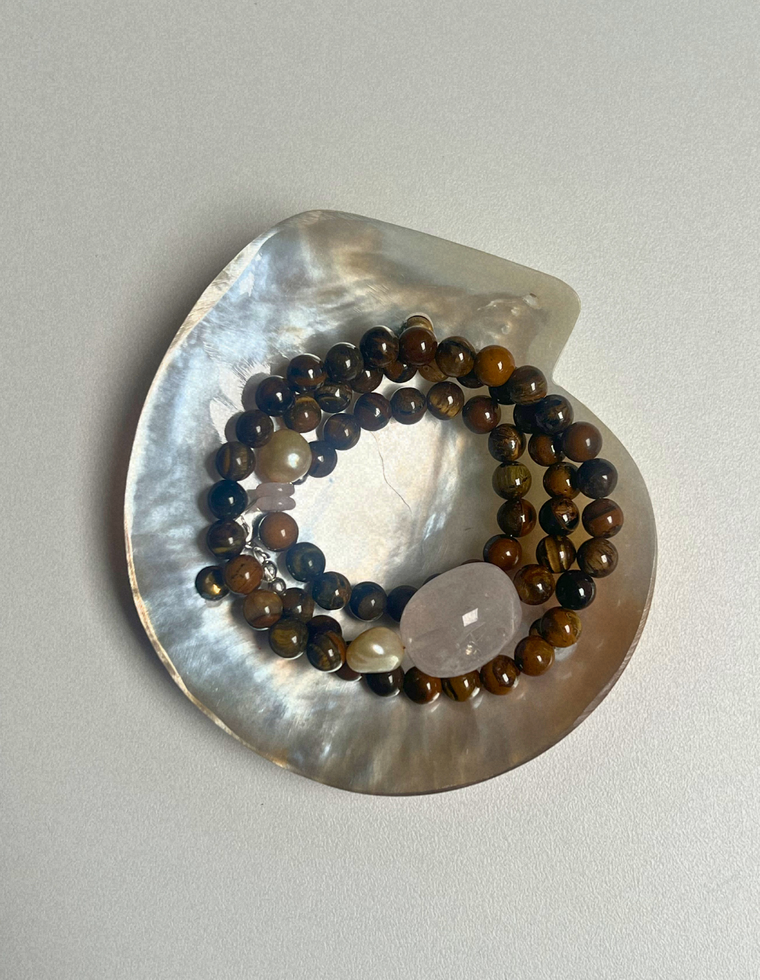 Fragment 19 - Tiger Eye & Rose Quartz Necklace