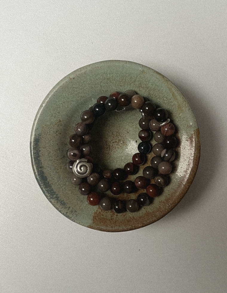 Unfurl 22 - Petrified Wood Spiral Necklace