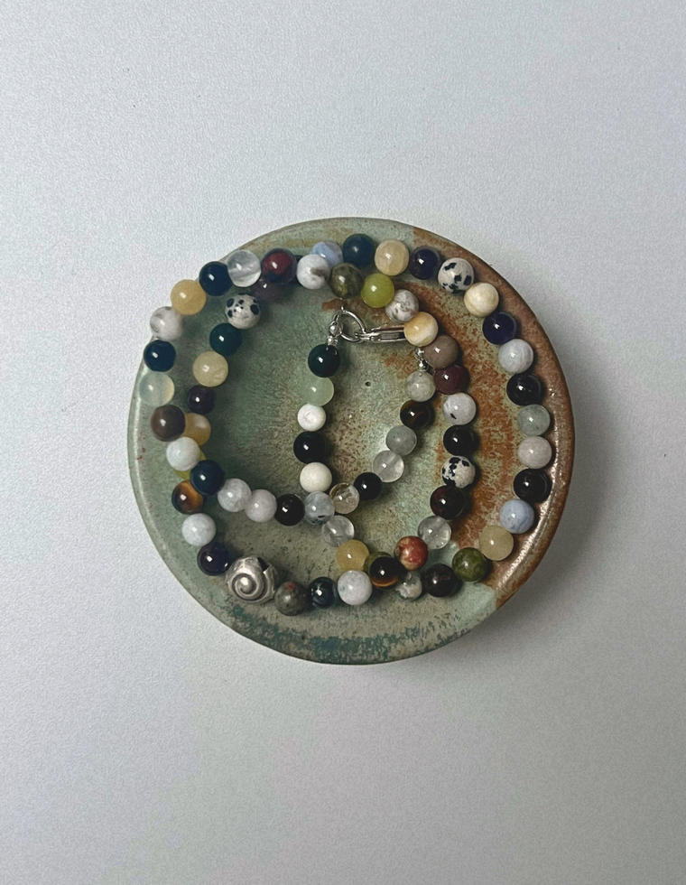 Gathered 15 - Found Mix Longer Length Spiral Necklace