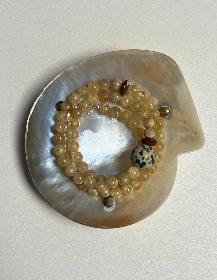 Saffron 7 - Yellow Garnet & Red Jasper Necklace