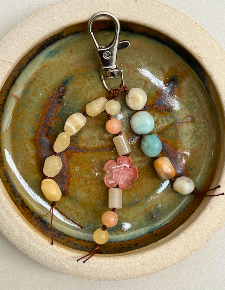 Stoned Charm - Yellow Aventurine & Flower Amazonite