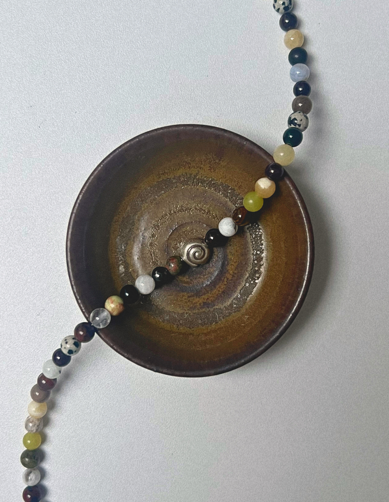 Gathered 15 - Found Mix Longer Length Spiral Necklace