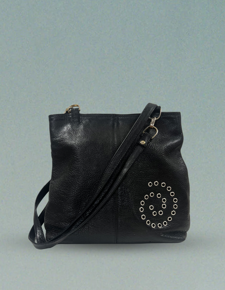 Spiral Stud Vintage Leather Bag / Piece 26