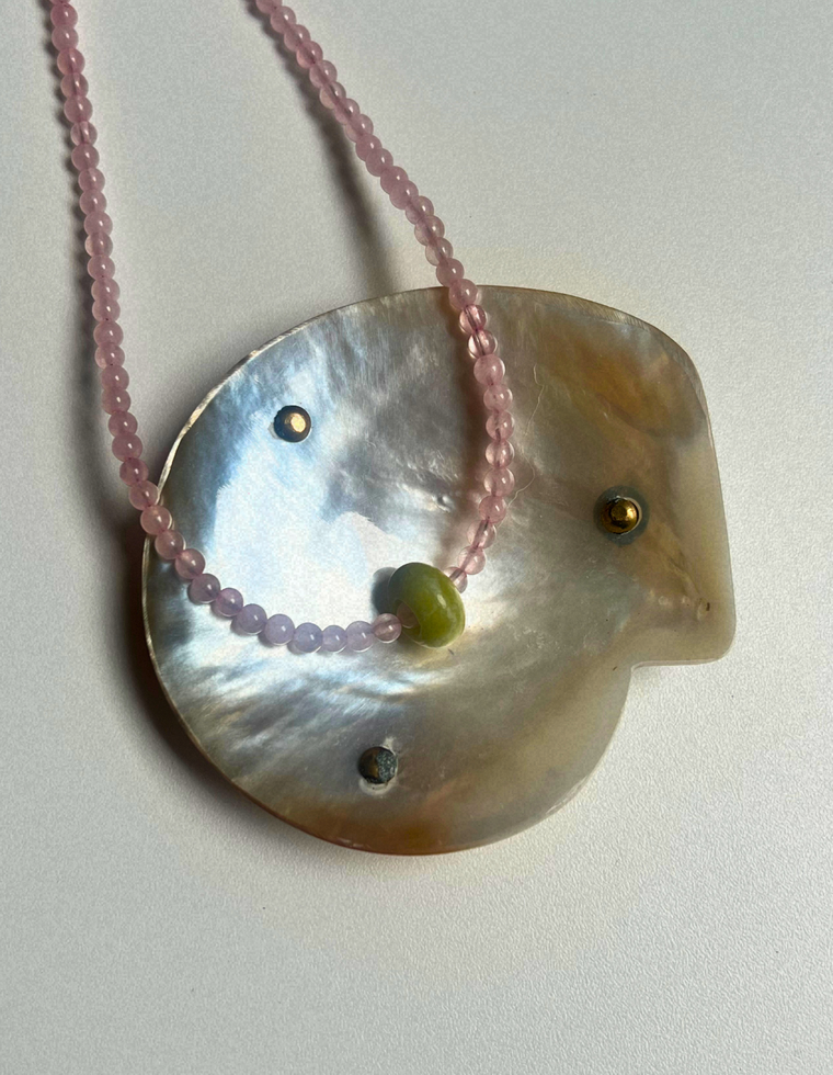 Idle Hands 25 - Rose Quartz Movement Necklace
