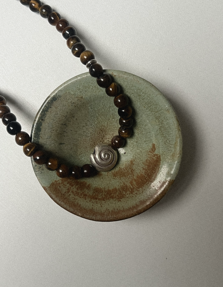Unfurl 30 - Tiger Eye Spiral Necklace