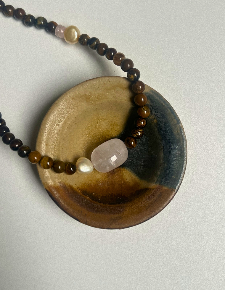 Fragment 19 - Tiger Eye & Rose Quartz Necklace