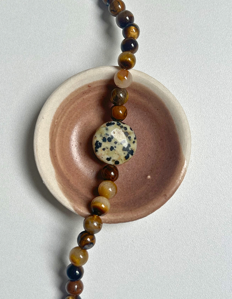 Relic 4 - Tiger Eye & Dalmatian Jasper Necklace