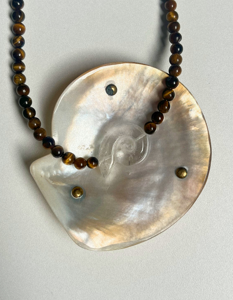 Fleur 24 - Tiger Eye Whorl Necklace