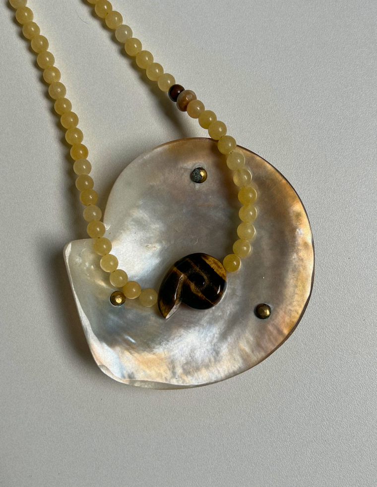 Tempera 14 - Yellow Jade Whorl Necklace