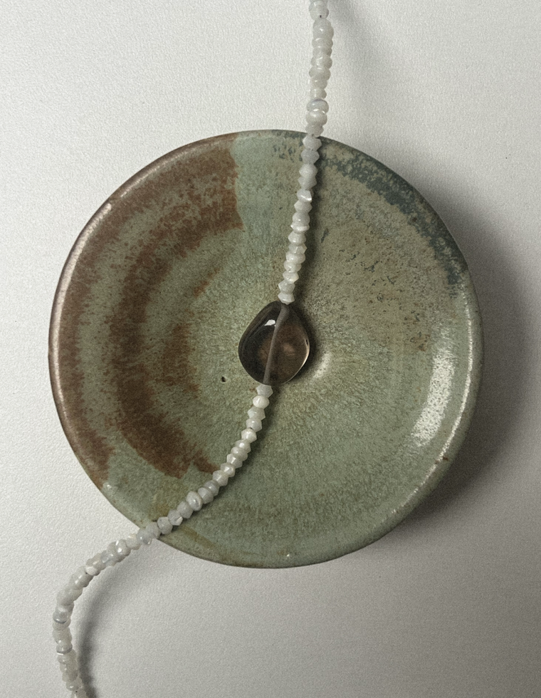 Amriel - Mother of Pearl & Smoky Quartz Necklace