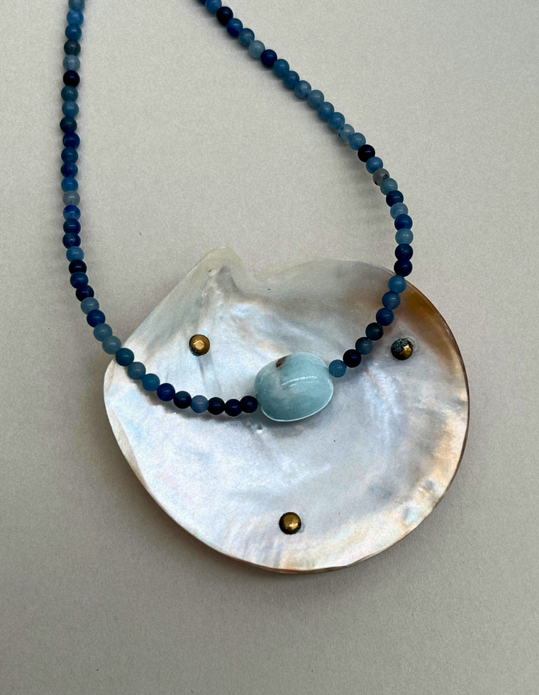 Cairn 30 – Dumortierite & Blue Beryl Necklace