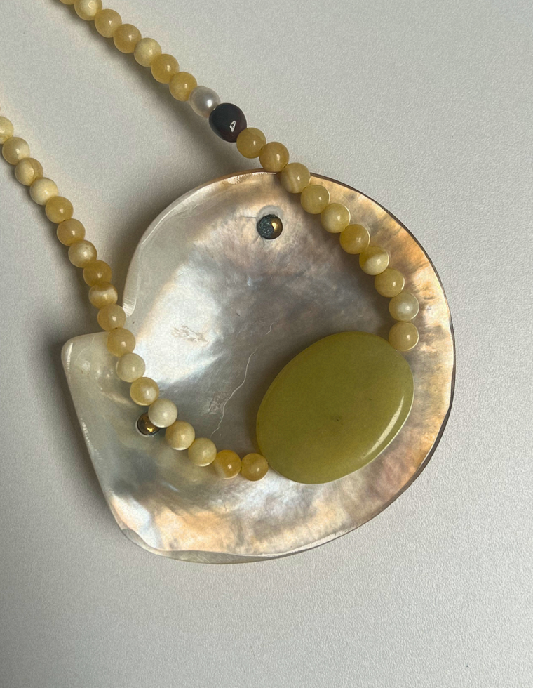 Fragment 18 - Yellow Jade & Olive Jade Necklace
