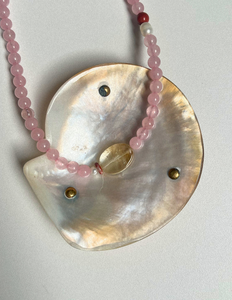 Fleur 17 - Rose Quartz & Citrine Necklace