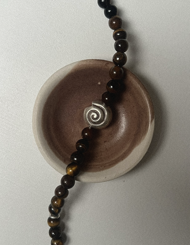 Unfurl 30 - Tiger Eye Spiral Necklace