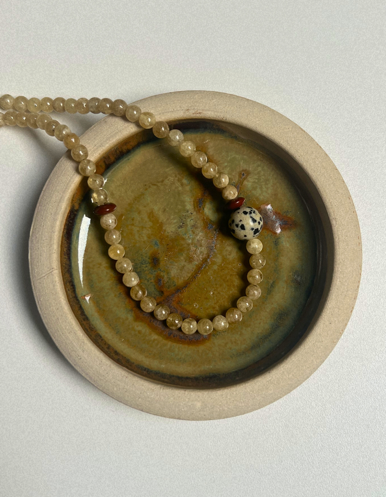 Saffron 7 - Yellow Garnet & Red Jasper Necklace