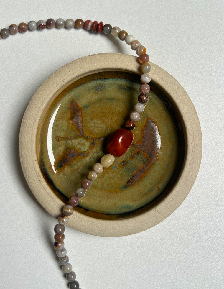 Relic 5 - Mexican Agate & Red Jasper Necklace