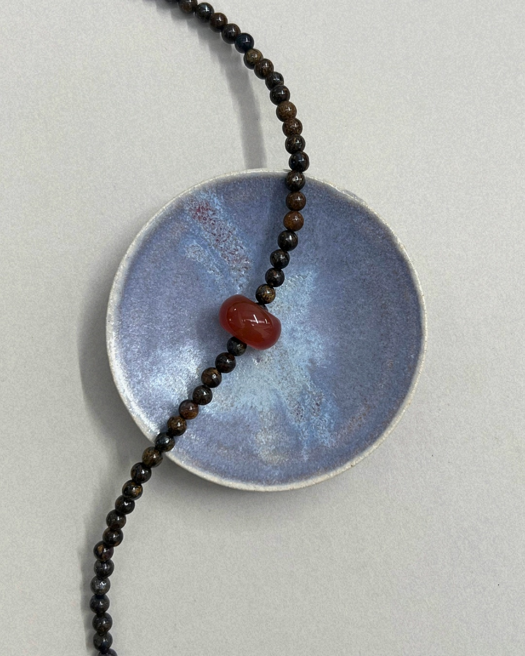 Harvest 2: bronzite and carnelian movement necklace, hand-strung by Palm of Feronia