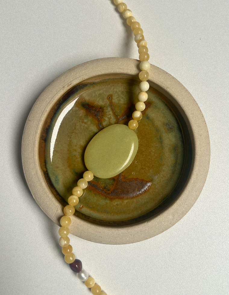 Fragment 18 - Yellow Jade & Olive Jade Necklace