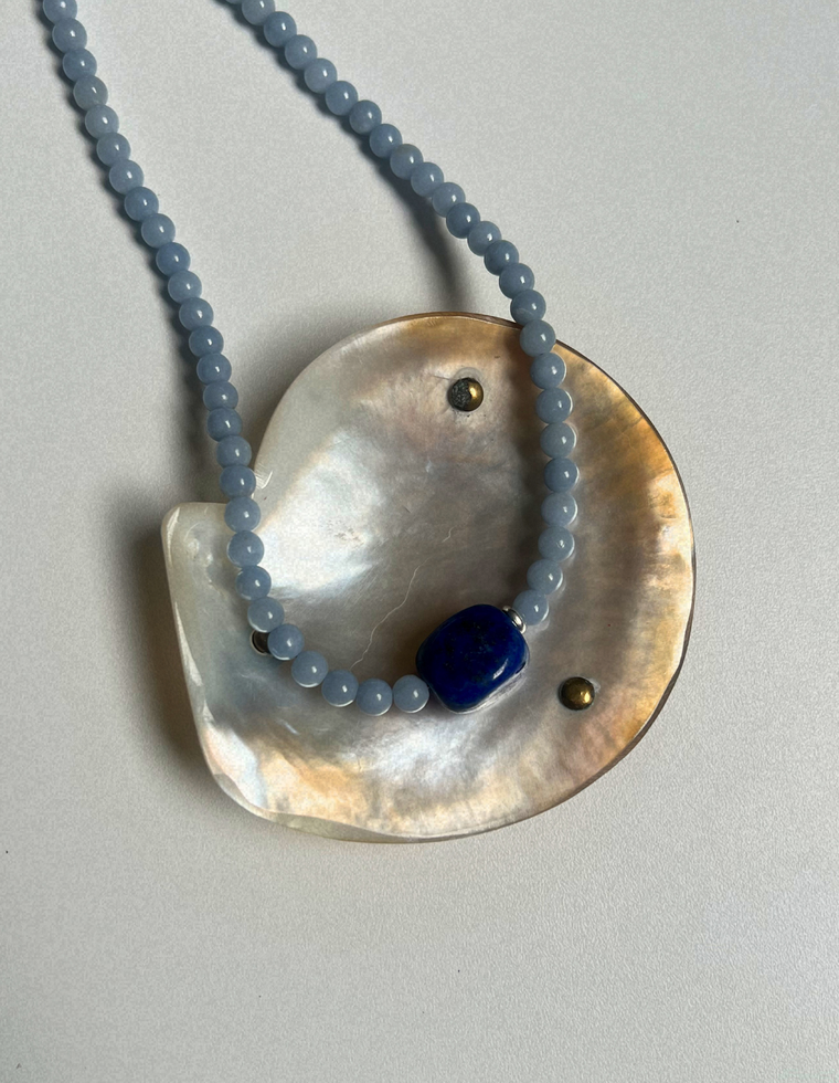 Fresco 15 - Angelite & Lapis Lazuli Necklace