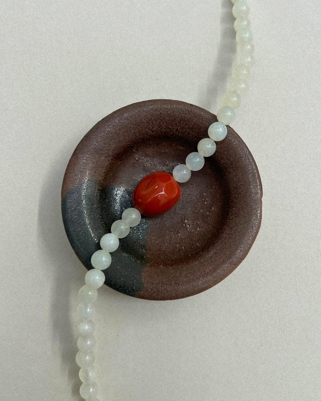 Celadon 10: bowenite and red jasper necklace, hand-strung by Palm of Feronia, photo 2