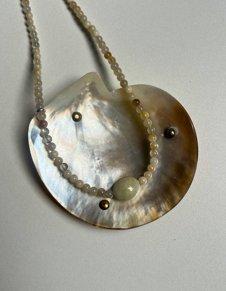 Sundial 15 - Moonstone & Beryl Necklace