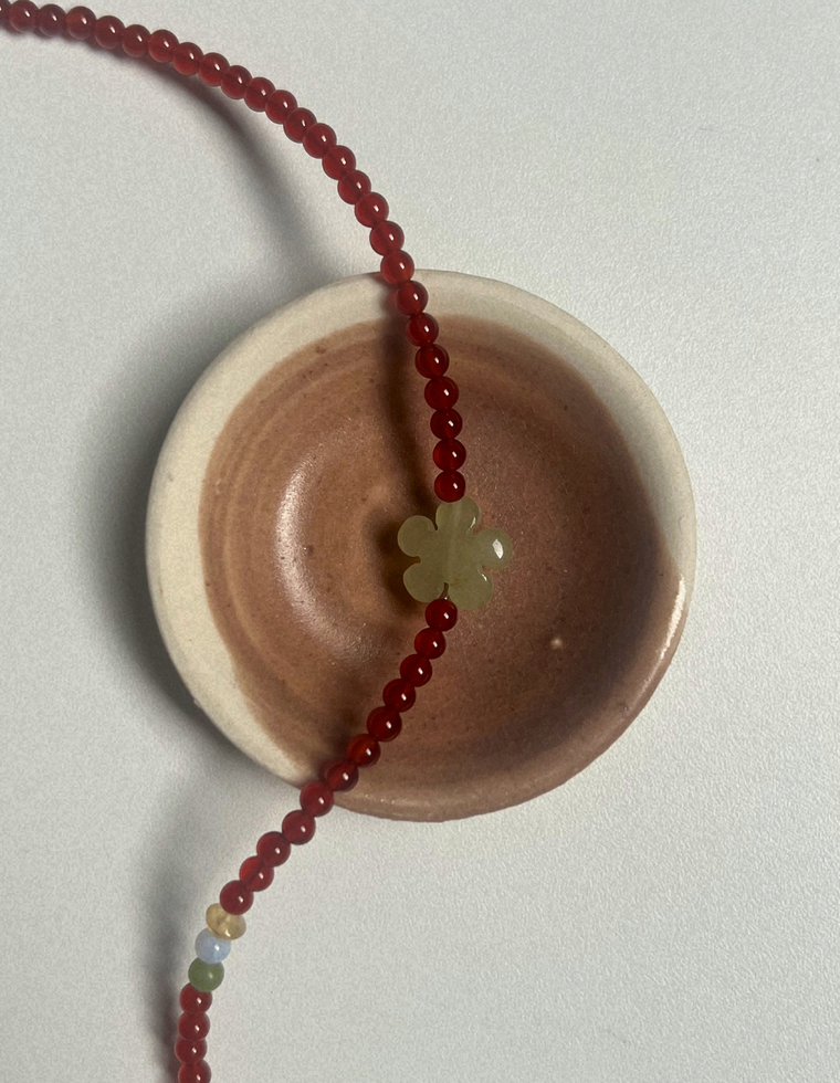 Fleur 1  - Carnelian & Aventurine Necklace