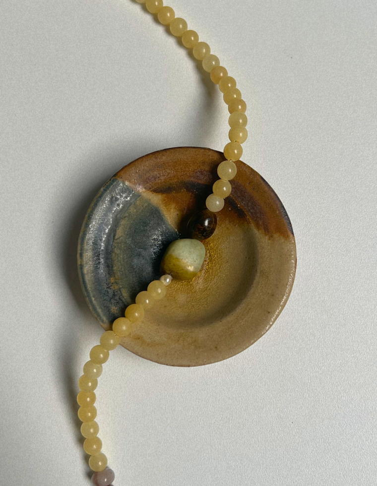 Tempera 15 - Yellow Jade & Tiger Eye Necklace