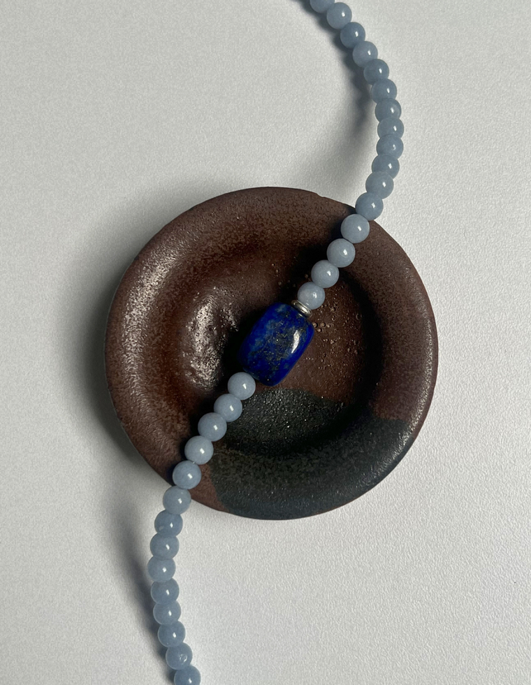 Fresco 15 - Angelite & Lapis Lazuli Necklace
