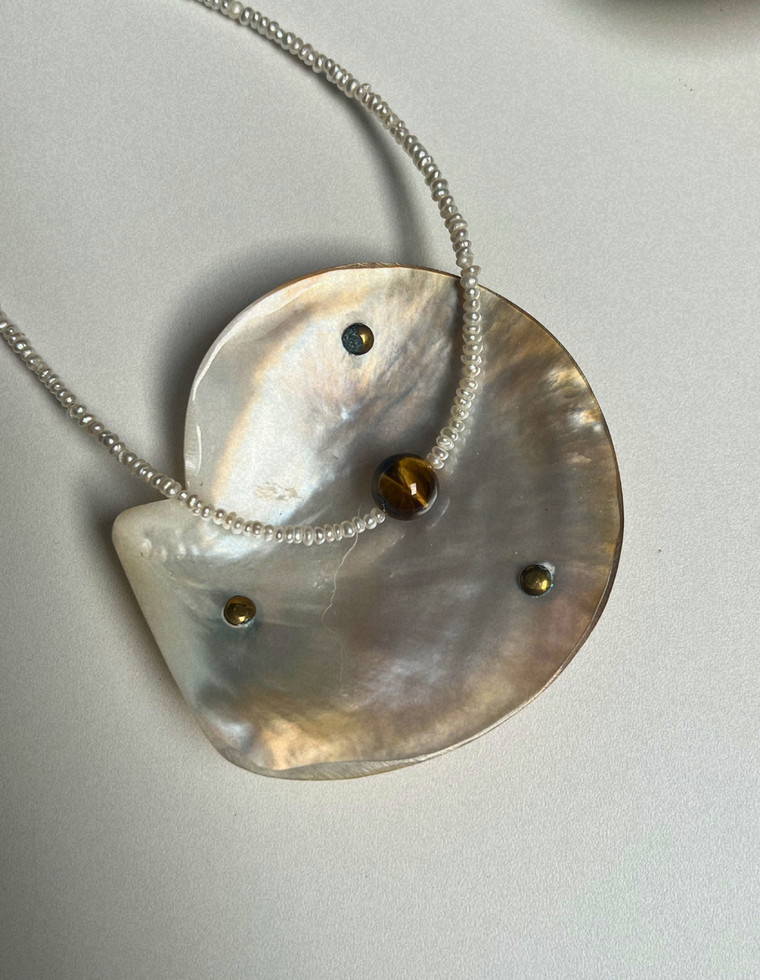 Counter 5 - Pearl & Tiger Eye Necklace