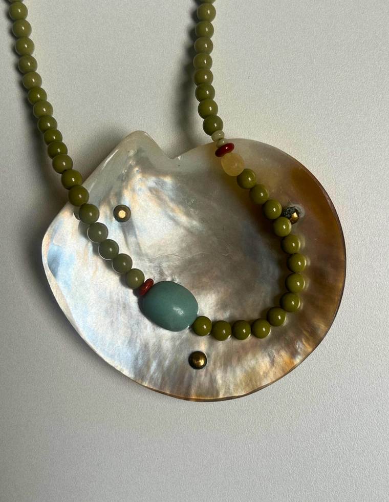 Levante 23 – Alashan Agate & Flower Amazonite Necklace