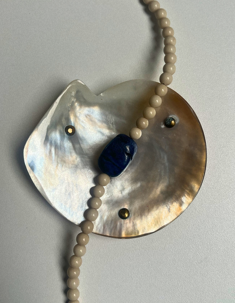 Fragment 21 - Fossil Coral & Lapis Lazuli Necklace