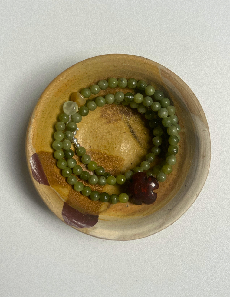 Fleur 2 - Jade & Bloodstone Necklace