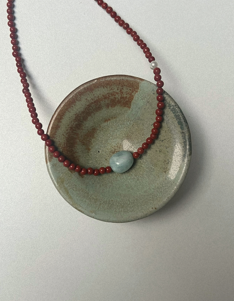 Rhythm 3 - Red Jasper & Beryl Necklace