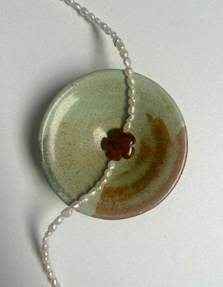 Trove 1 - Pearl & Bloodstone Necklace
