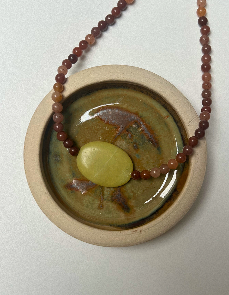Emerge 2 - Purple Aventurine & Olive Jade Necklace