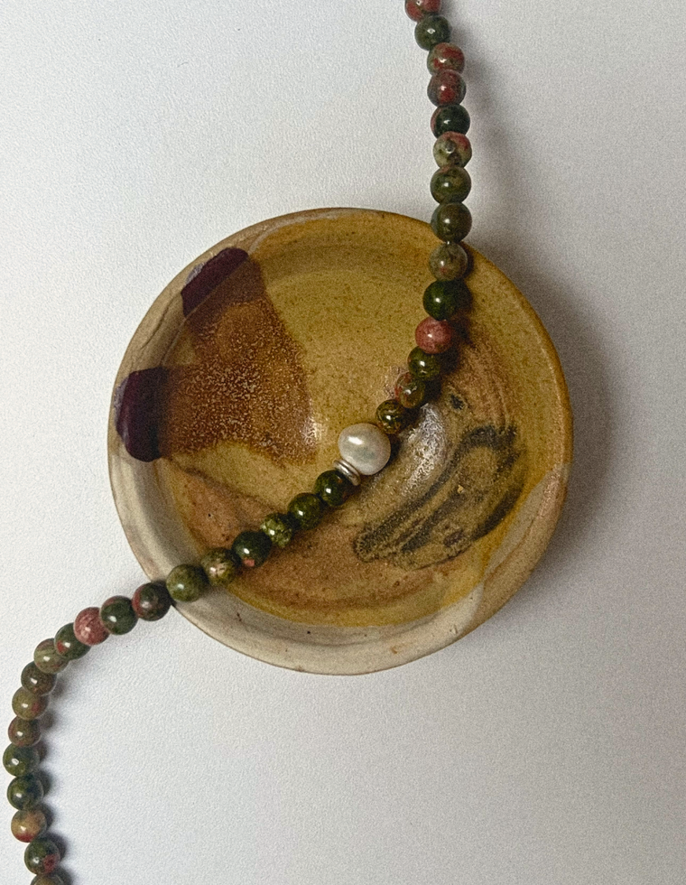 Anchor Twelve - Unakite & Pearl Necklace
