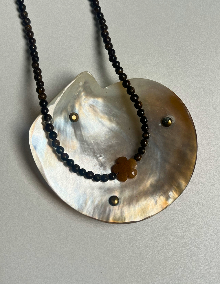 Sundial  2 - Bronzite & Agate Necklace