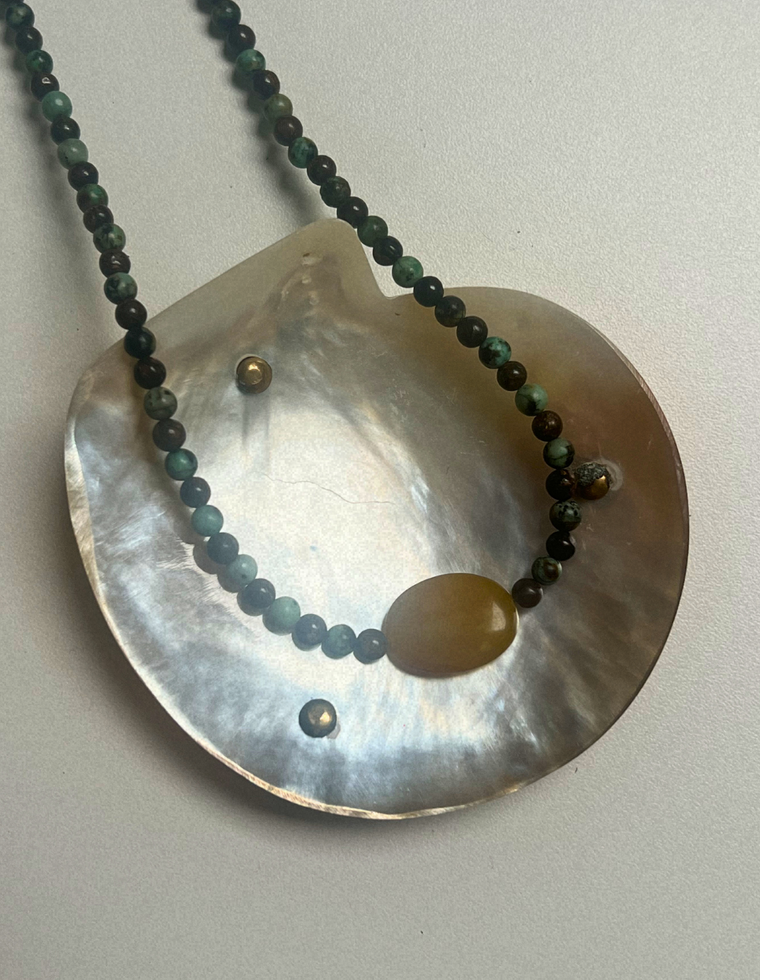 Trove 35 - Turquoise & Bronzite Necklace