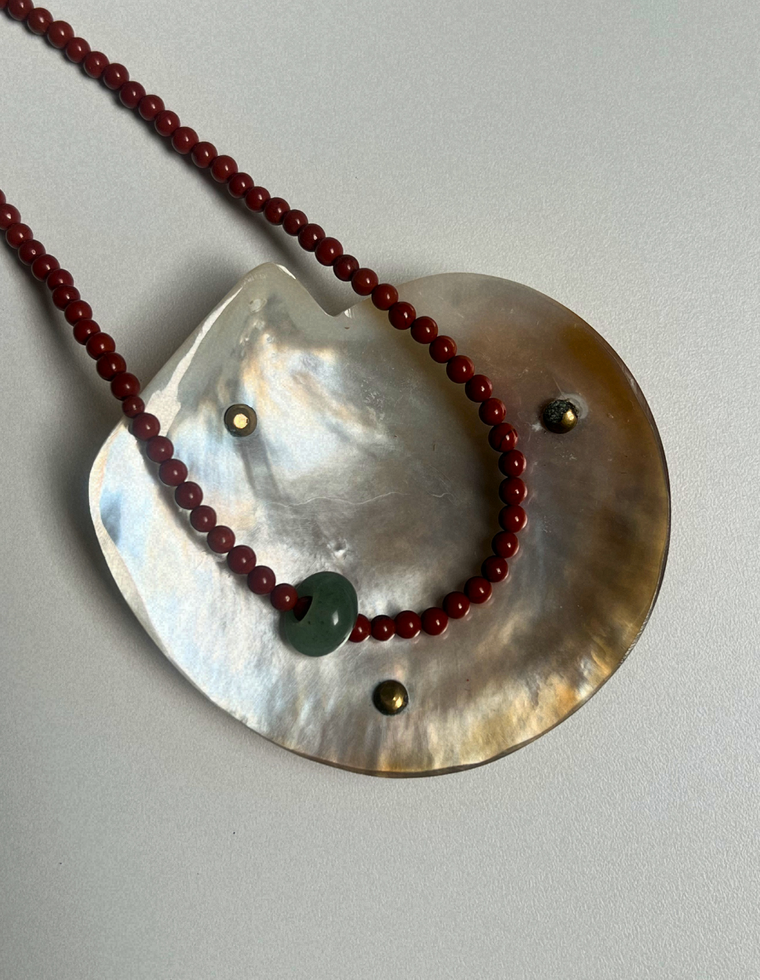 Fresco 2 - Red Jasper Movement Necklace