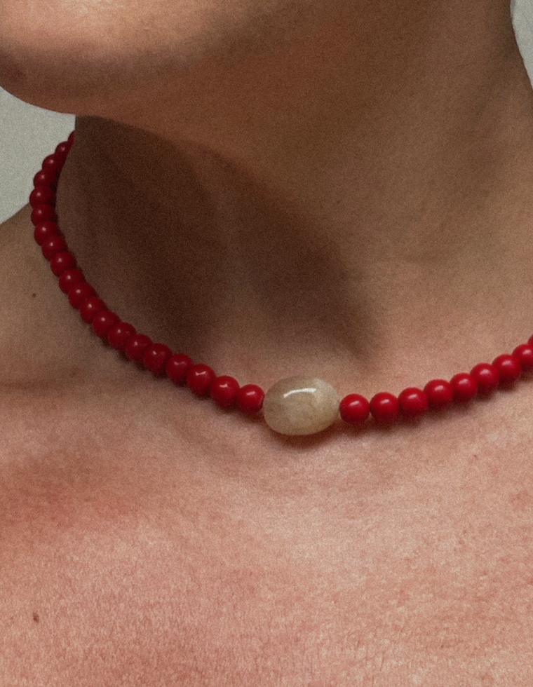Revna - Coral & Beryl Necklace